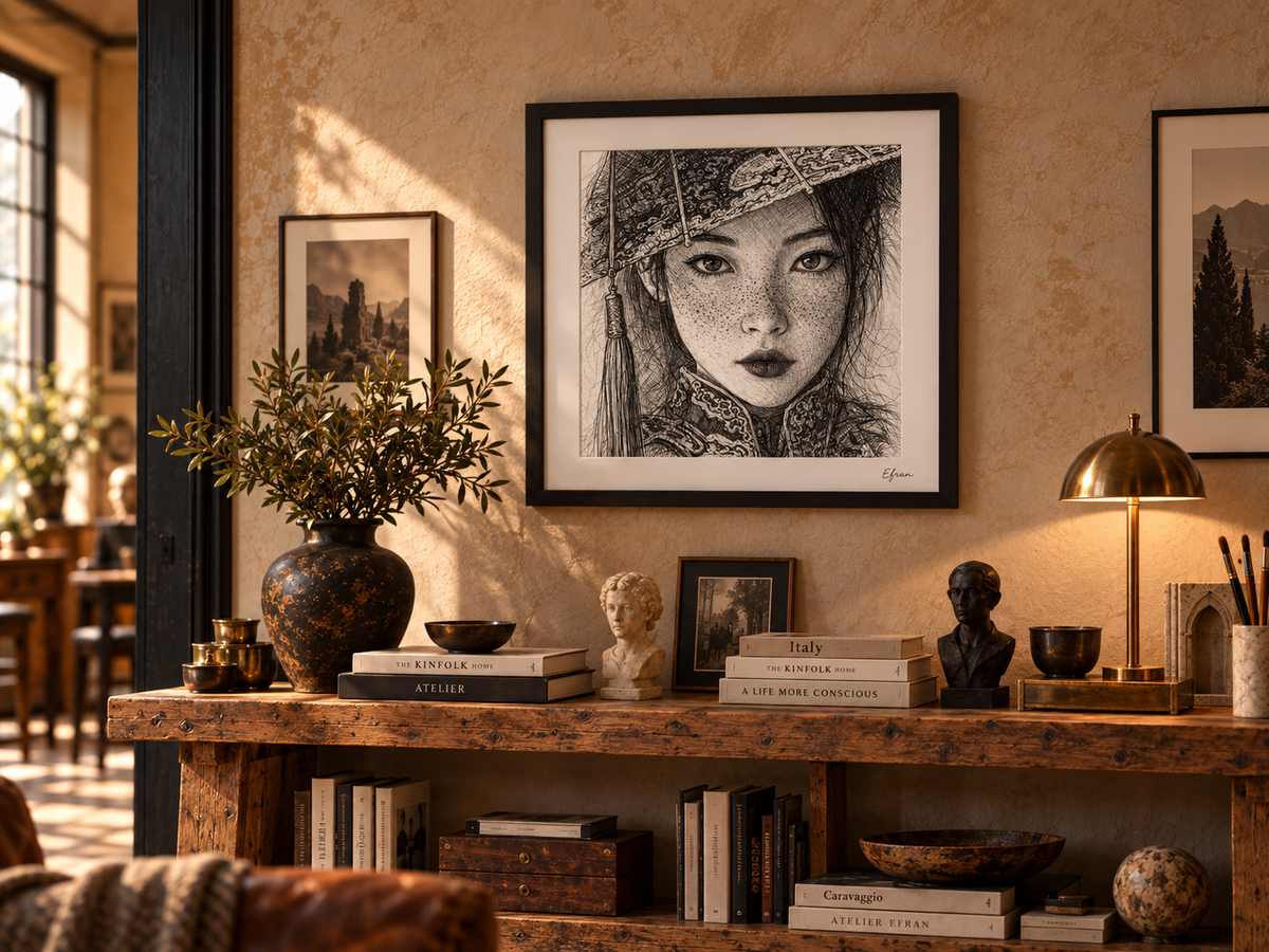 Shi — Portrait au trait noir